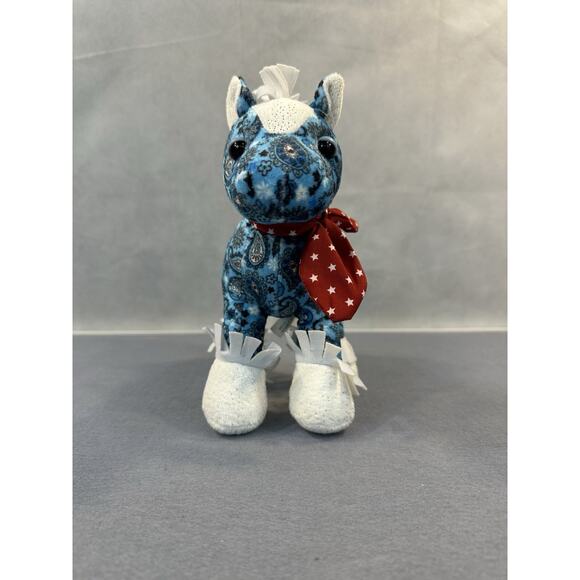 Ganz Webkinz Blue Print Country Star ROCKERZ HORSE - Picture 1 of 8